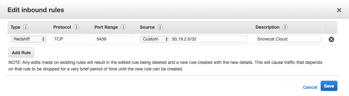 Allow Snowcat Cloud to connect to your Redshift cluster