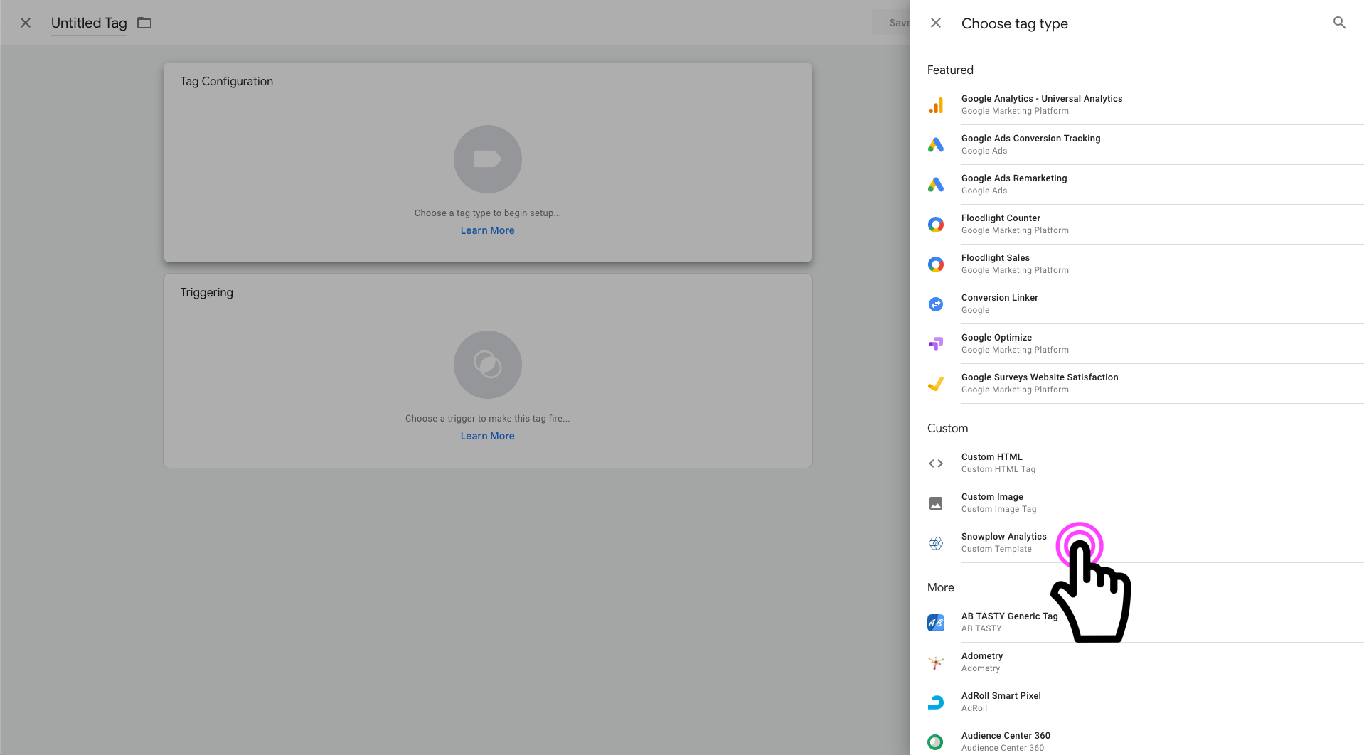 Install Snowplow Analytics Custom Template Tag